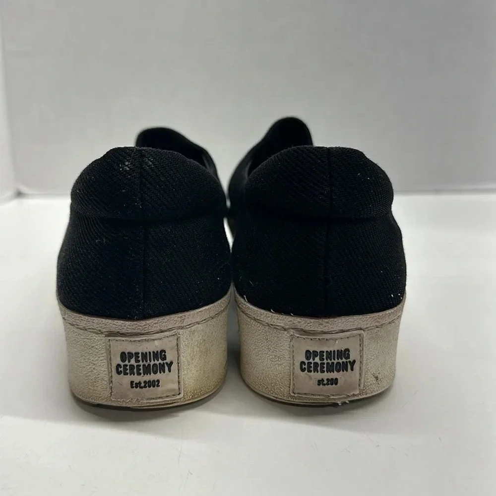 Opening Ceremony Cici Sneakers Platform Slip On Shoes Black White Size 39 US 9